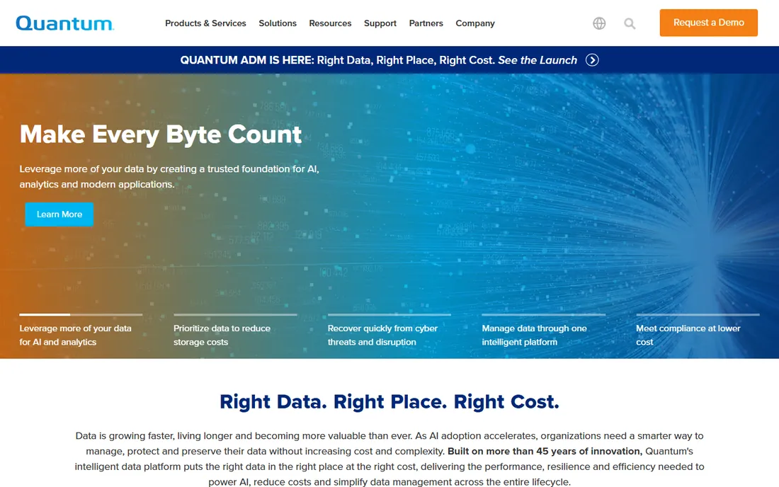 Quantum DXi homepage