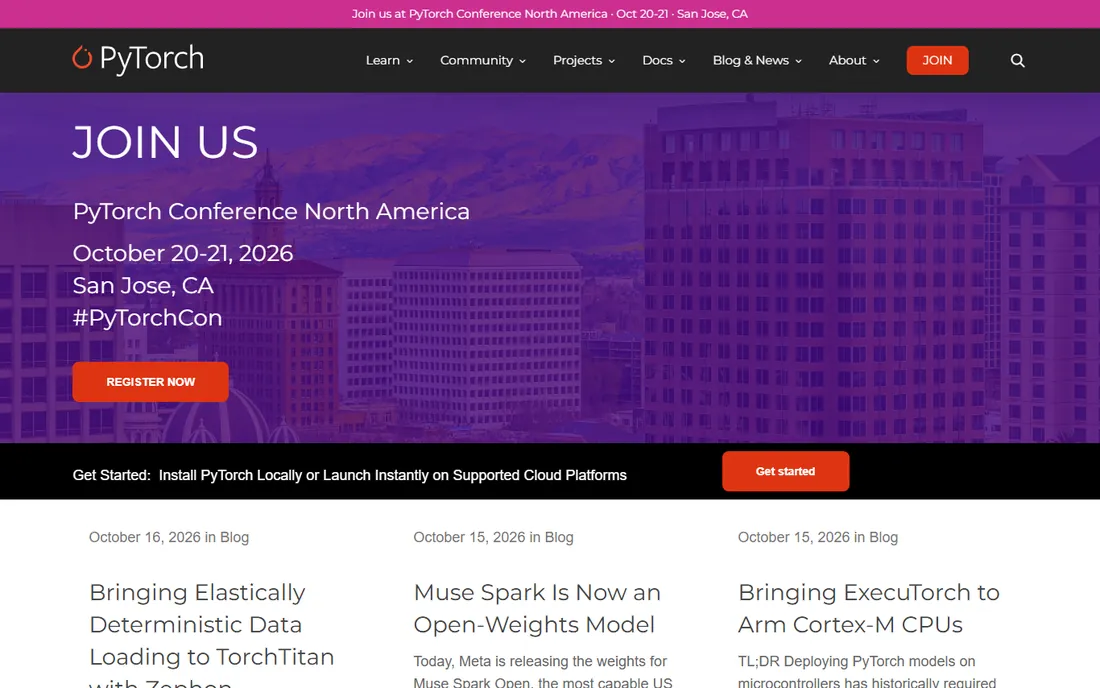 PyTorch homepage