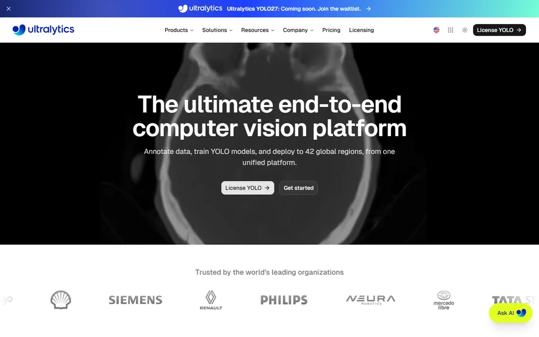 Ultralytics homepage