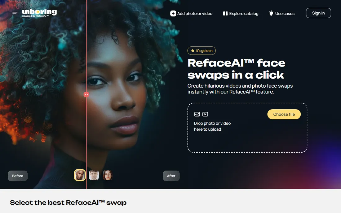 Reface homepage