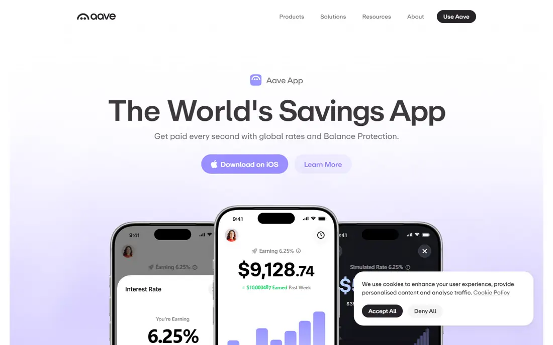 Aave homepage