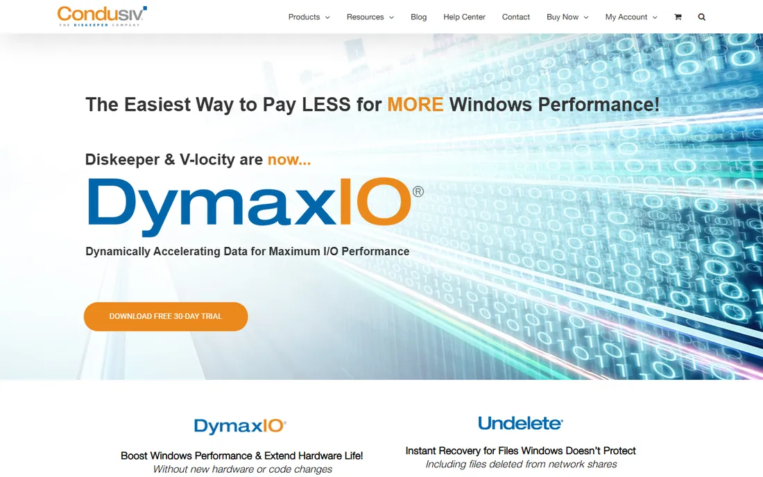 Condusiv DymaxIO homepage