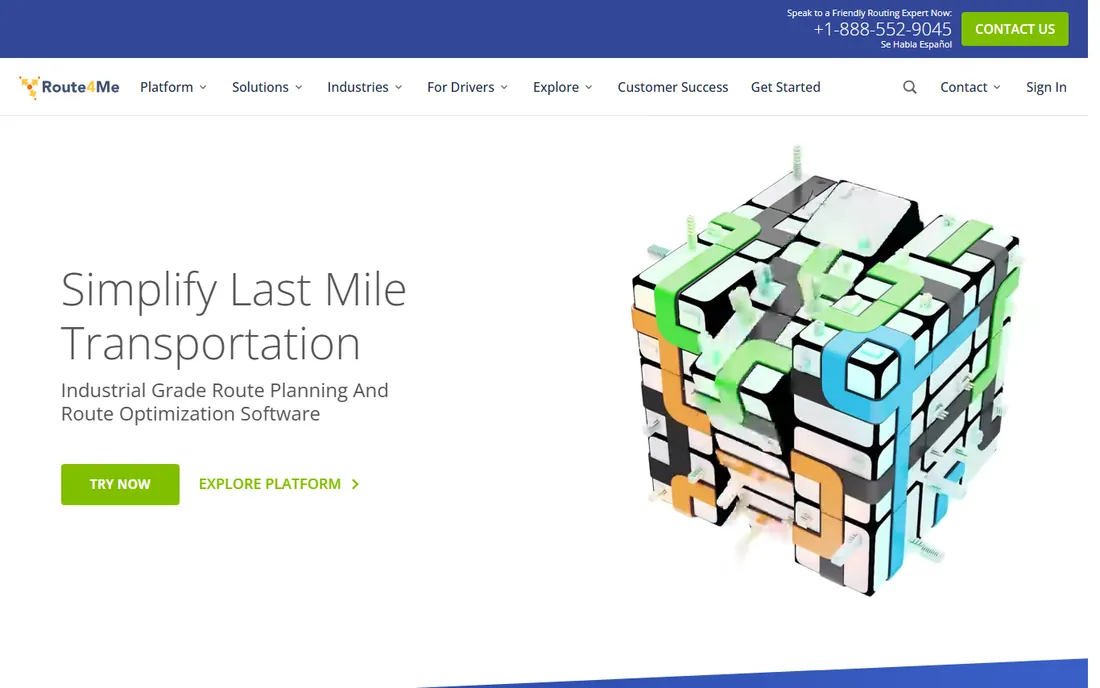 Route4Me homepage