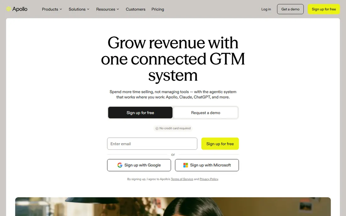 Apollo.io homepage