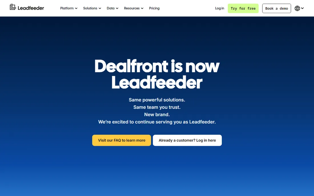 Leadfeeder homepage
