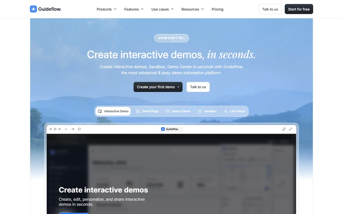 Guideflow homepage