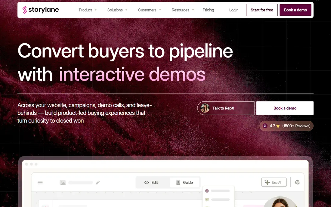 Storylane homepage