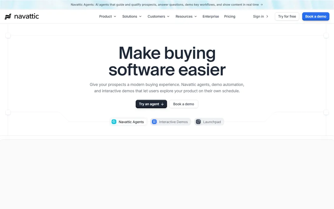 Navattic homepage