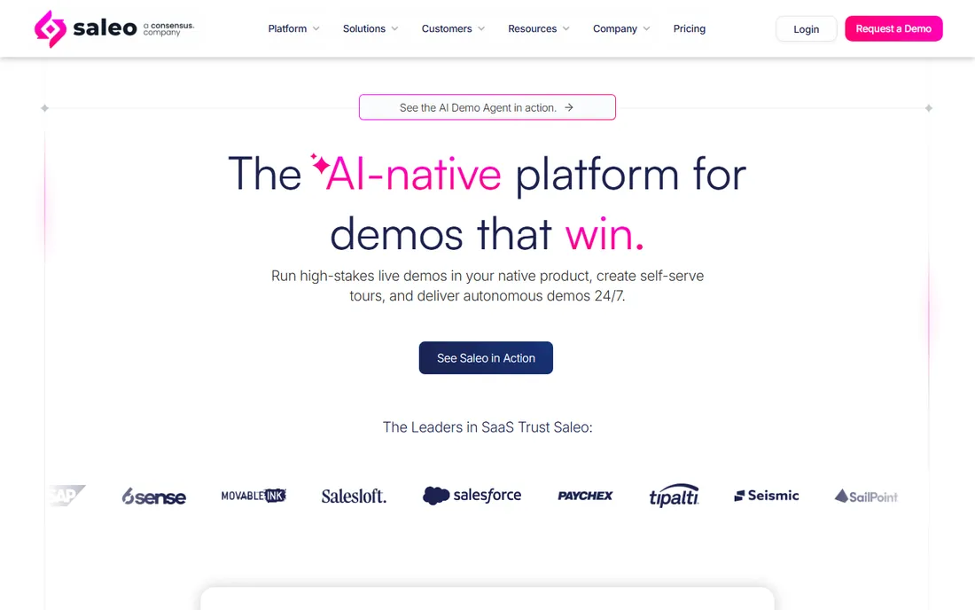 Saleo homepage