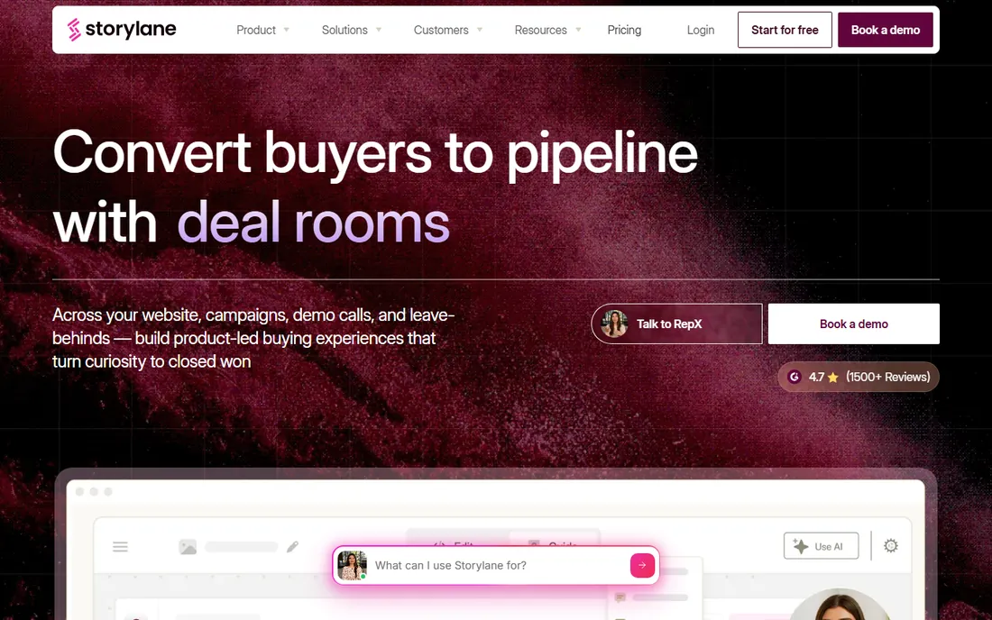 Storylane homepage
