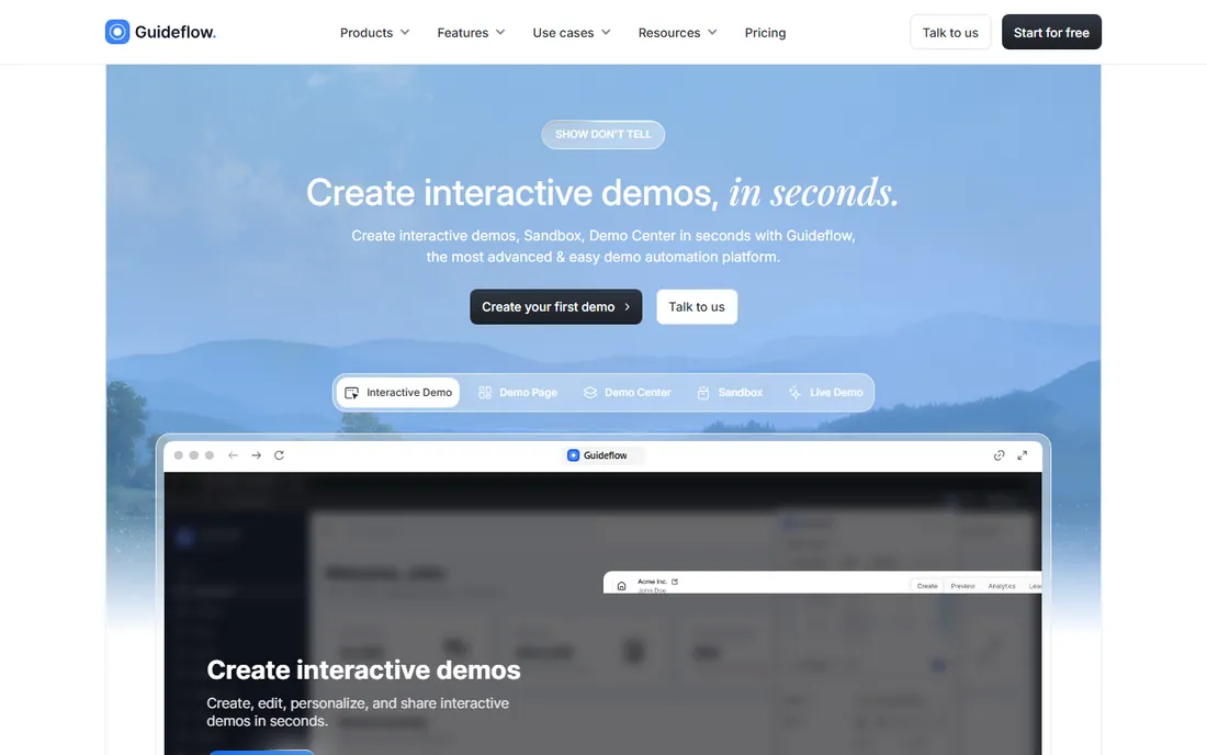 Guideflow homepage