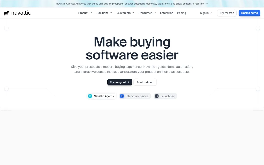 Navattic homepage