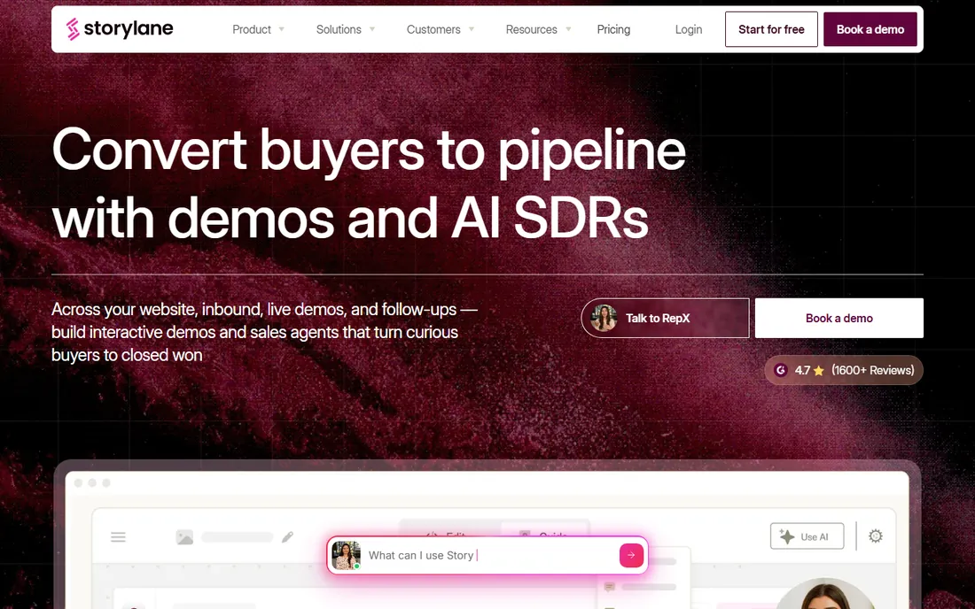 Storylane homepage