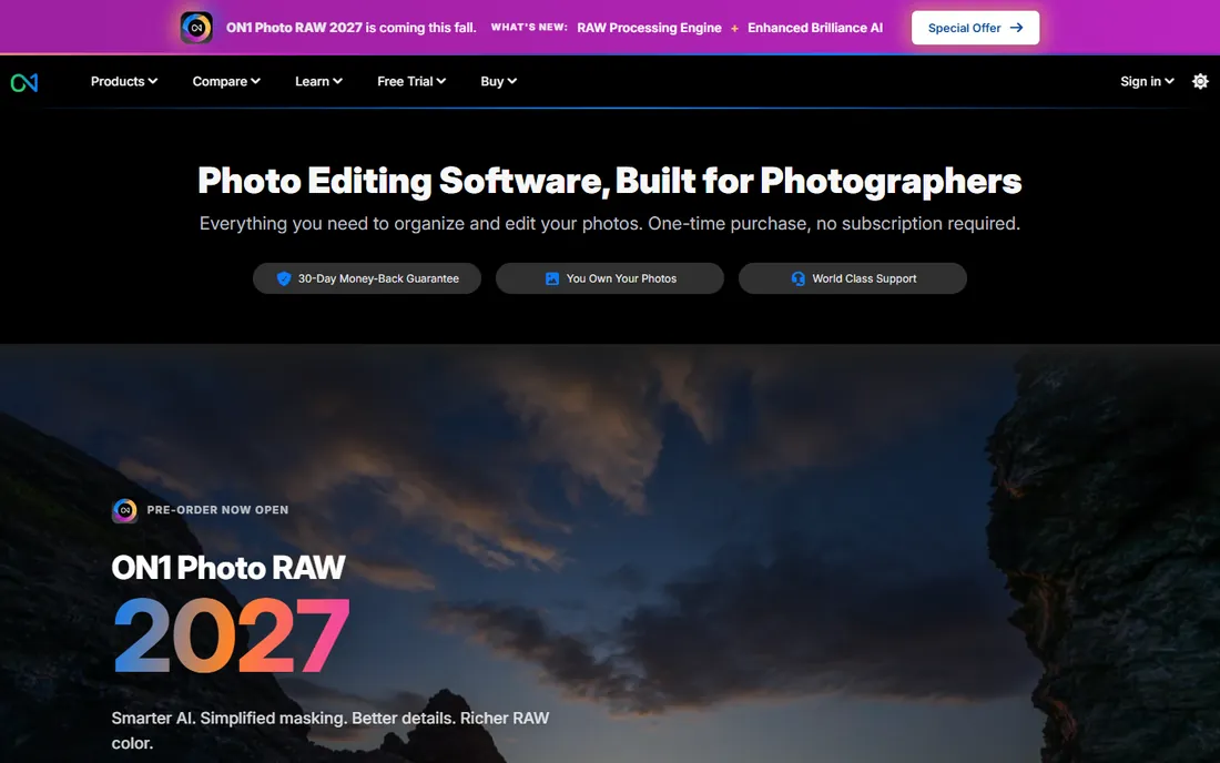 ON1 Photo RAW homepage