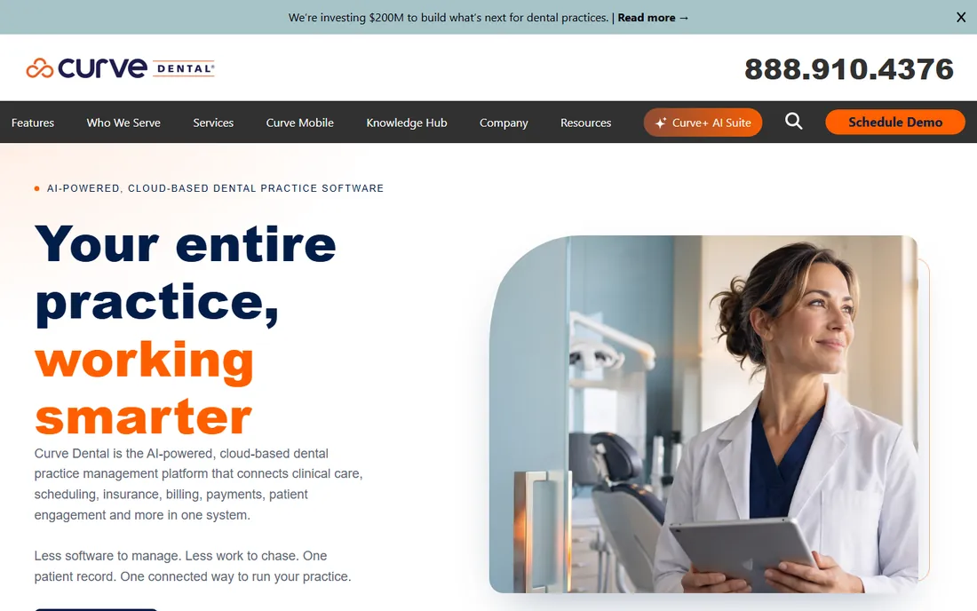 Curve Dental homepage