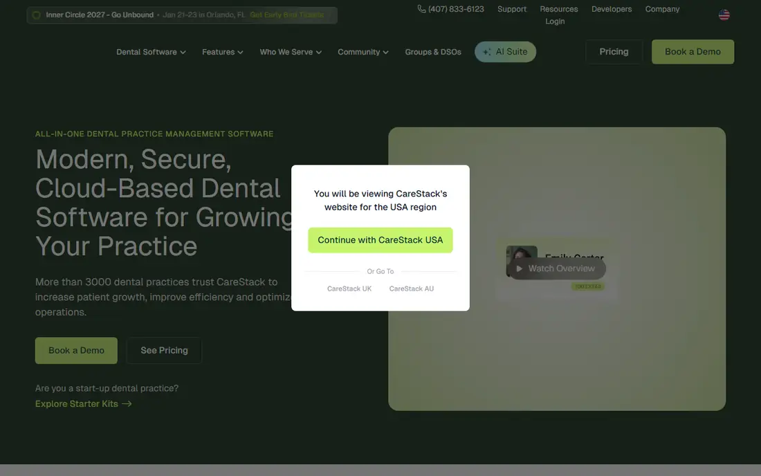 CareStack homepage