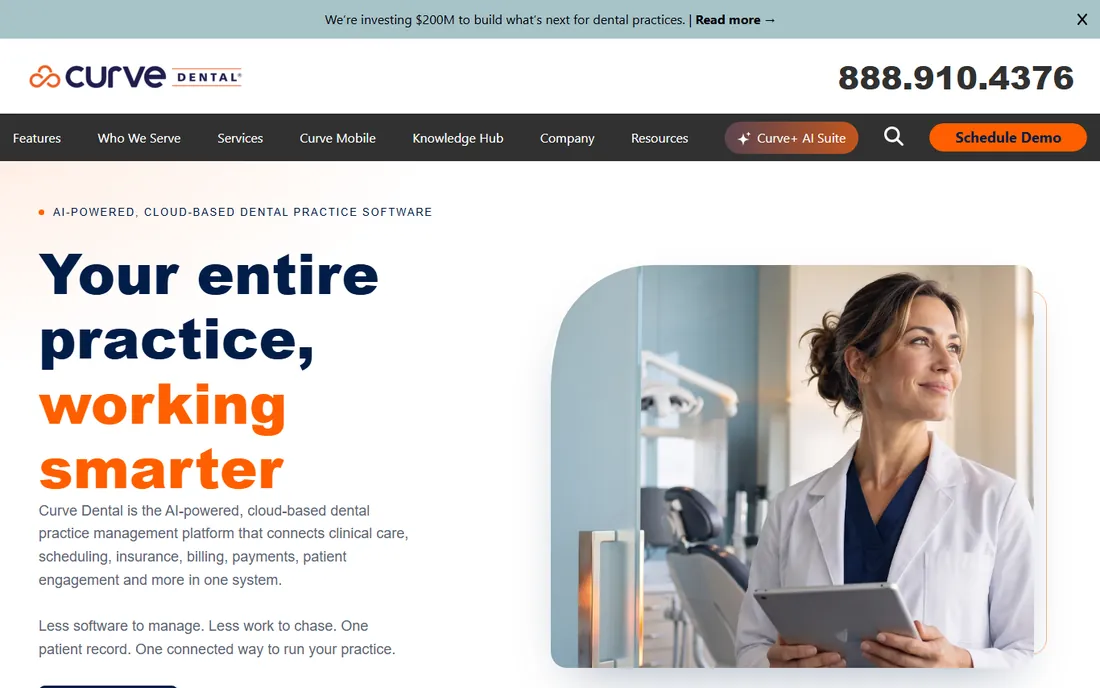 Curve Dental homepage
