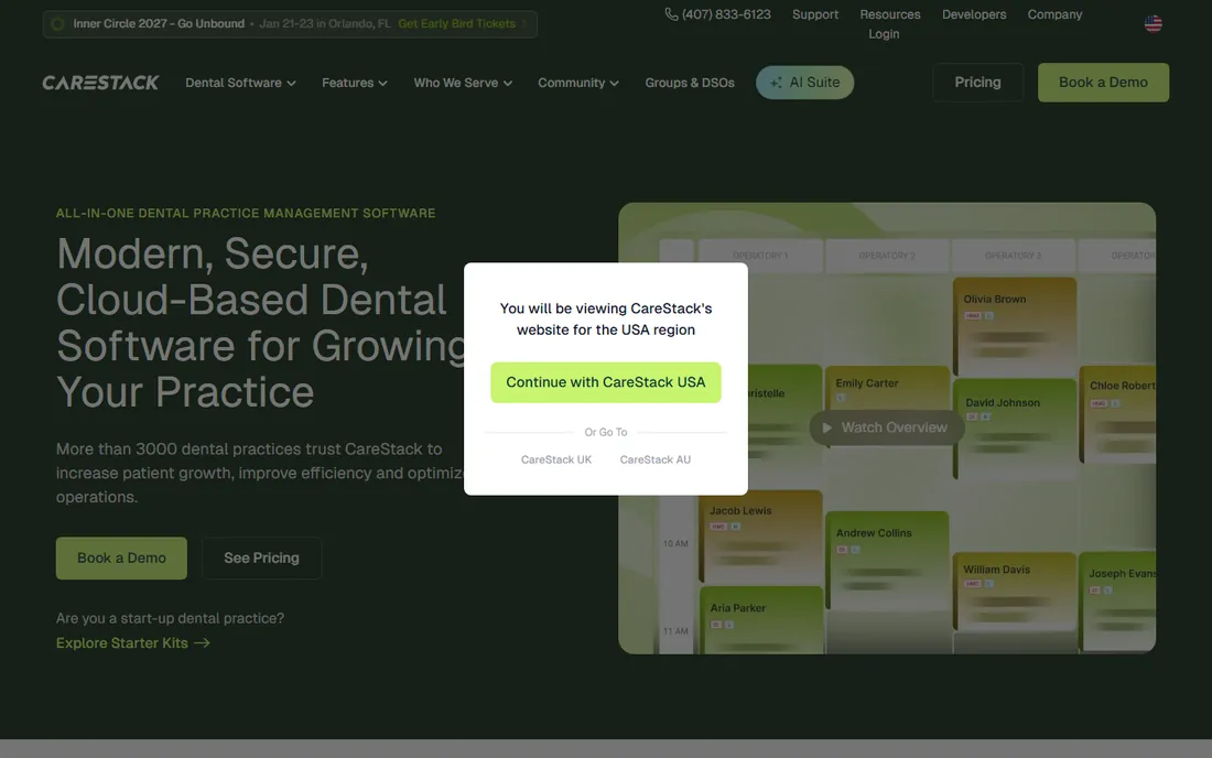 CareStack homepage