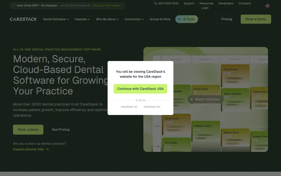 CareStack homepage