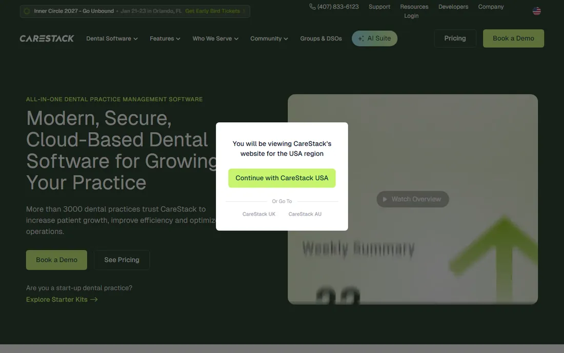 CareStack homepage