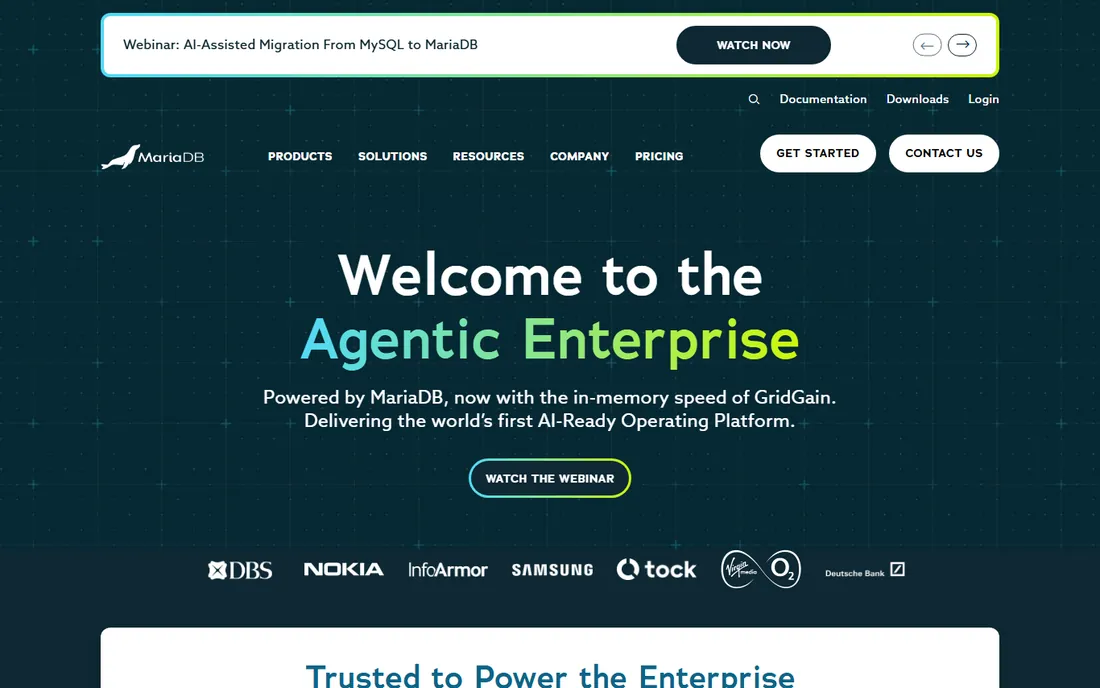 MariaDB homepage