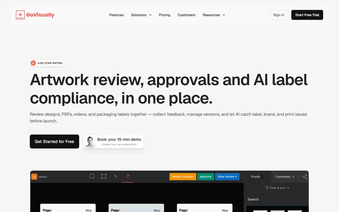 GoVisually homepage