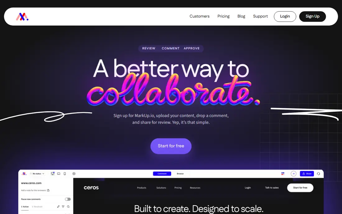 Markup.io homepage
