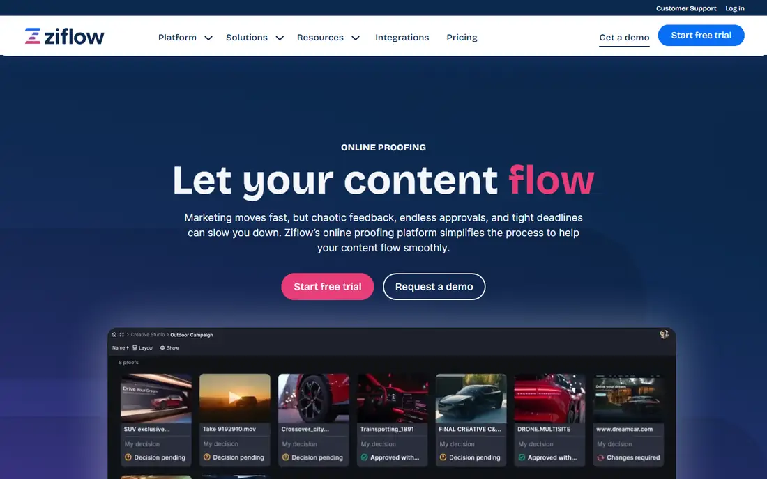 Ziflow homepage