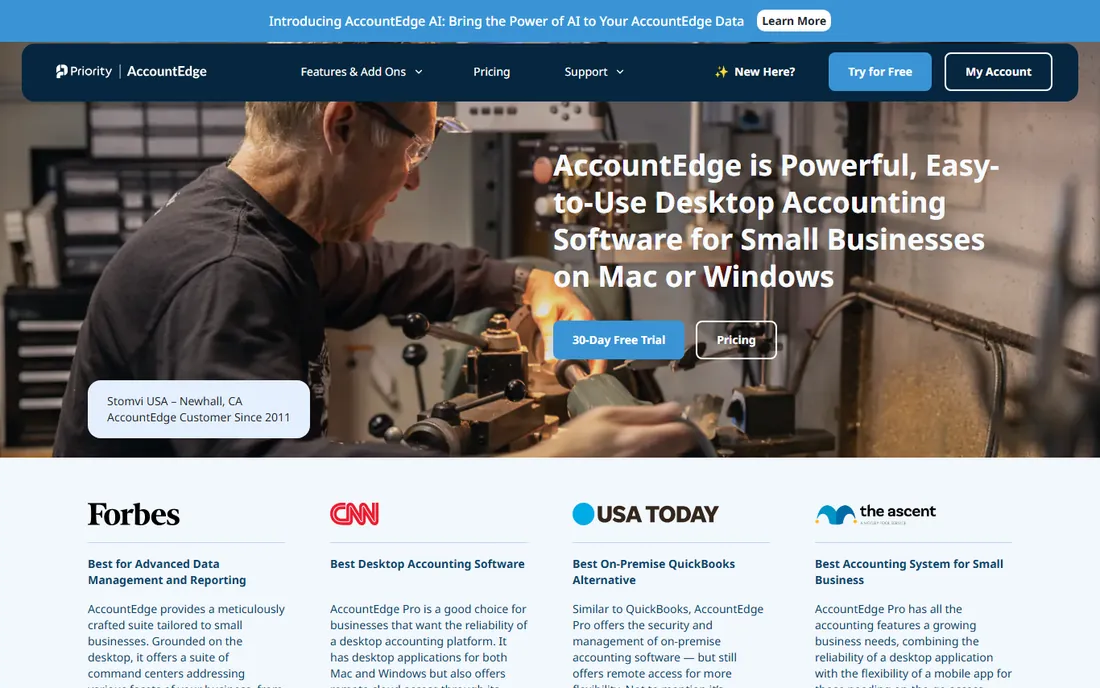 AccountEdge Pro homepage