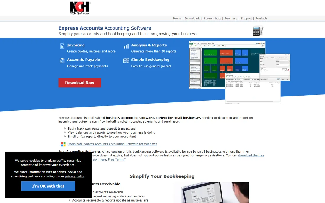 Express Accounts homepage