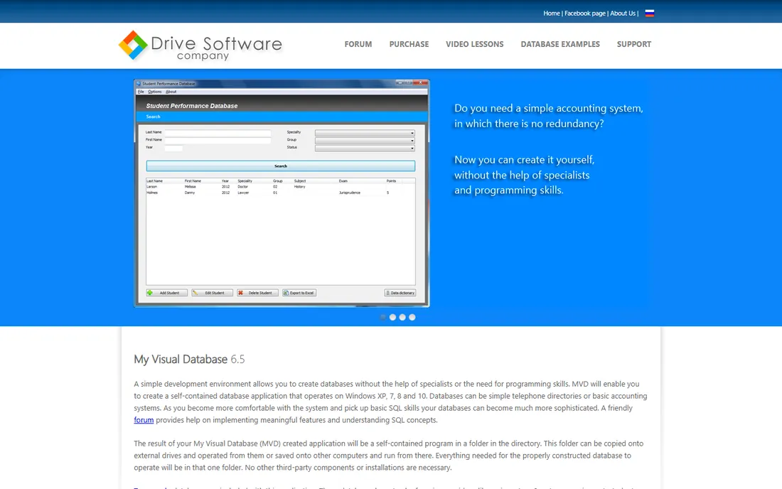 My Visual Database homepage