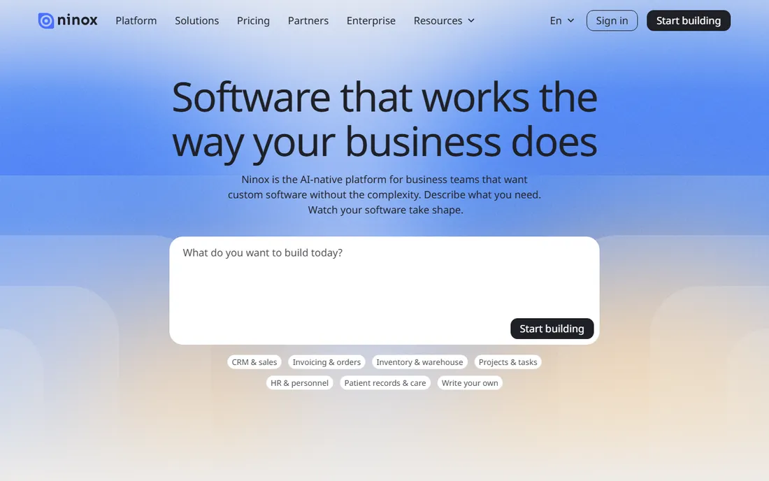 Ninox homepage