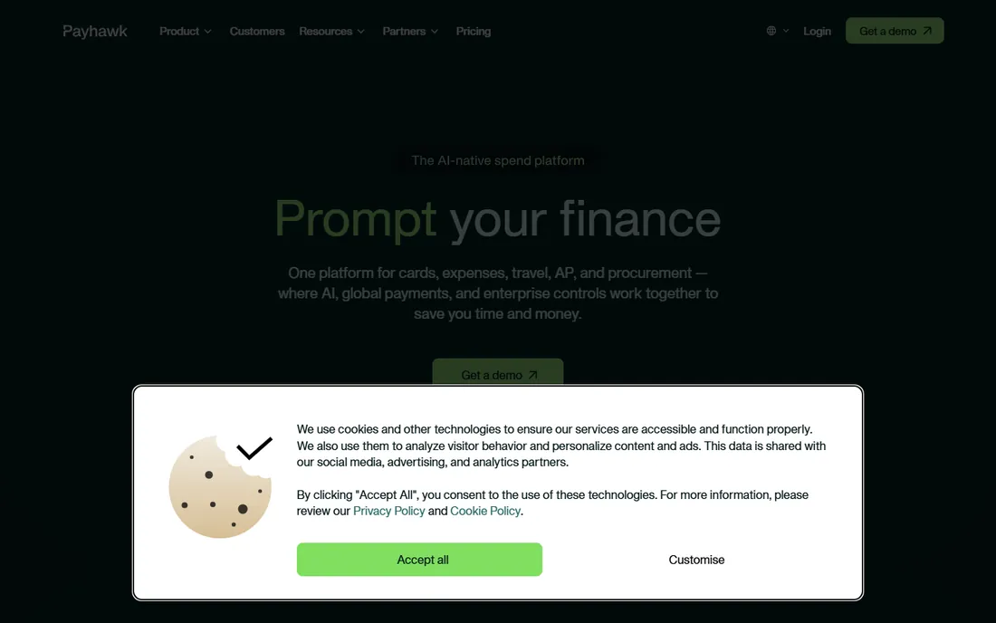 Payhawk homepage