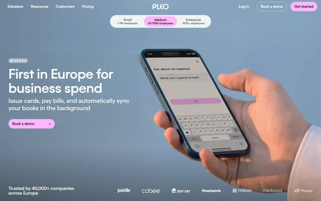 Pleo homepage