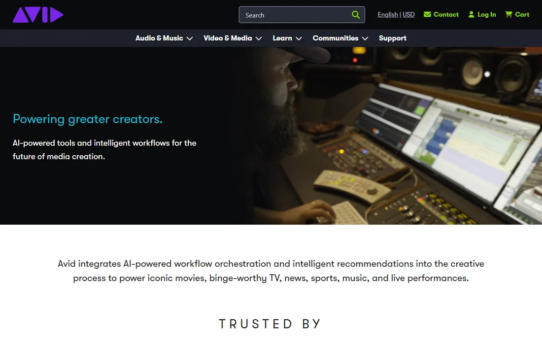 Avid Media Composer homepage