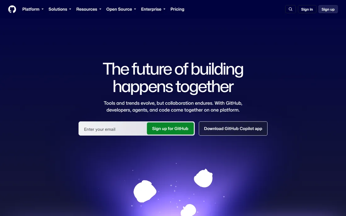 GitHub homepage