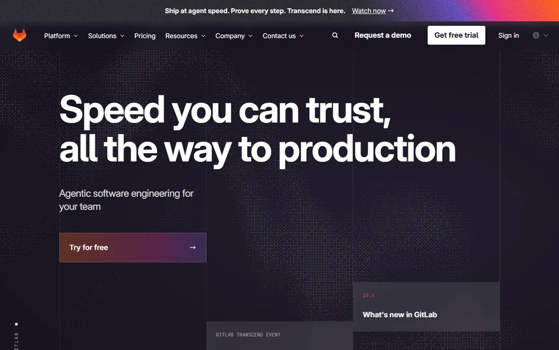 GitLab homepage