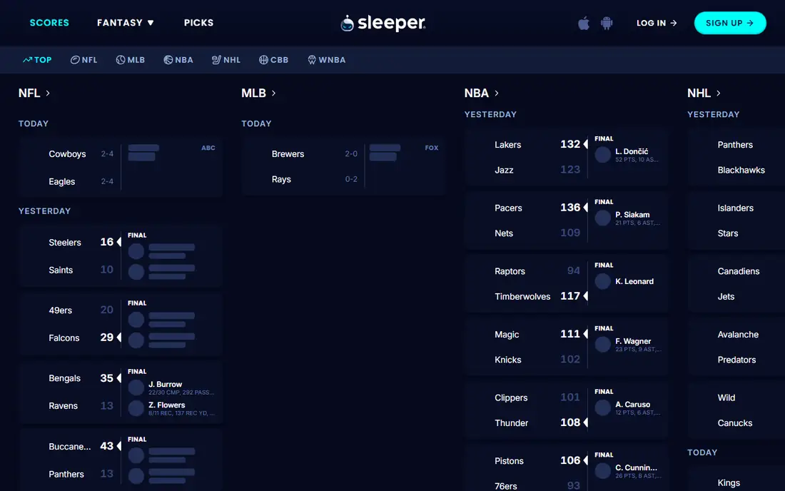 Sleeper homepage