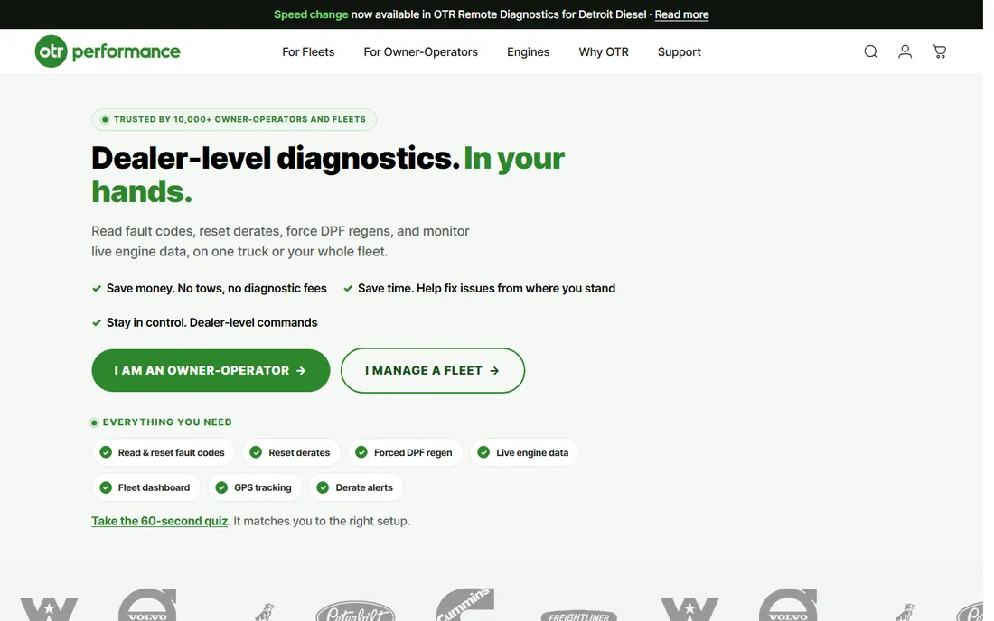 OTR Diagnostics homepage