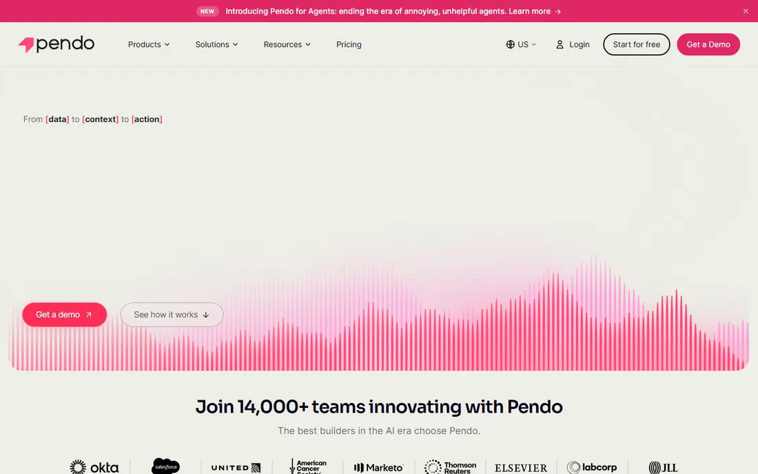 Pendo homepage