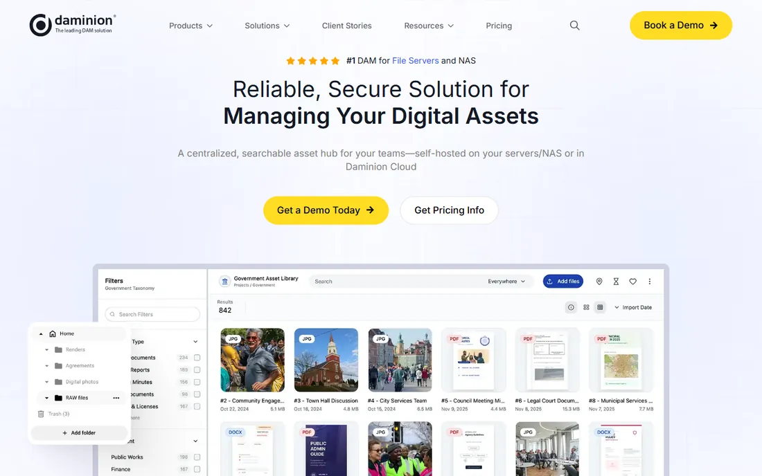 Daminion homepage