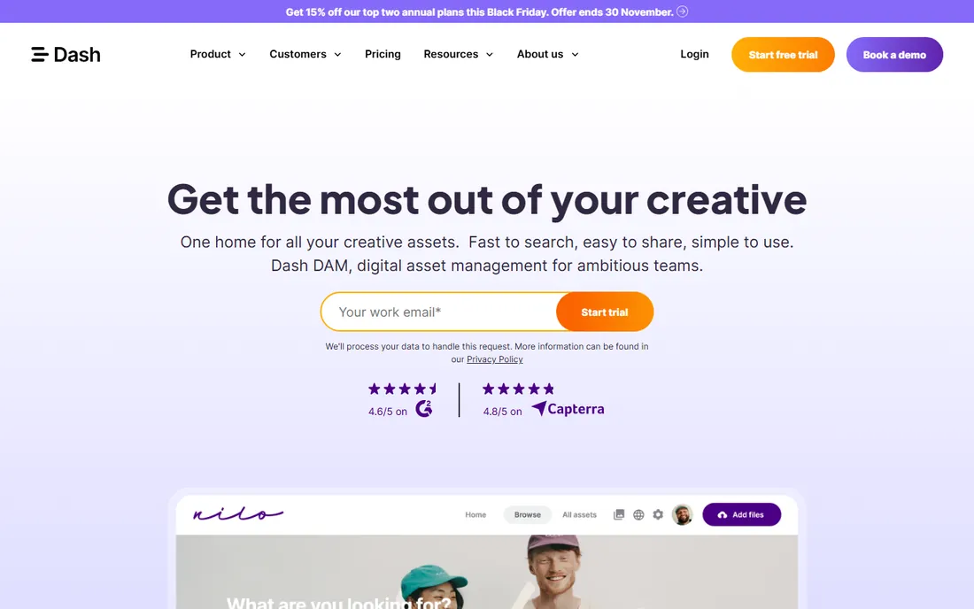 Dash homepage