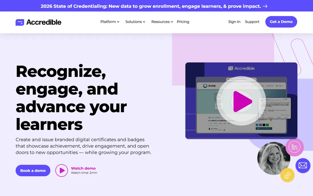 Accredible homepage