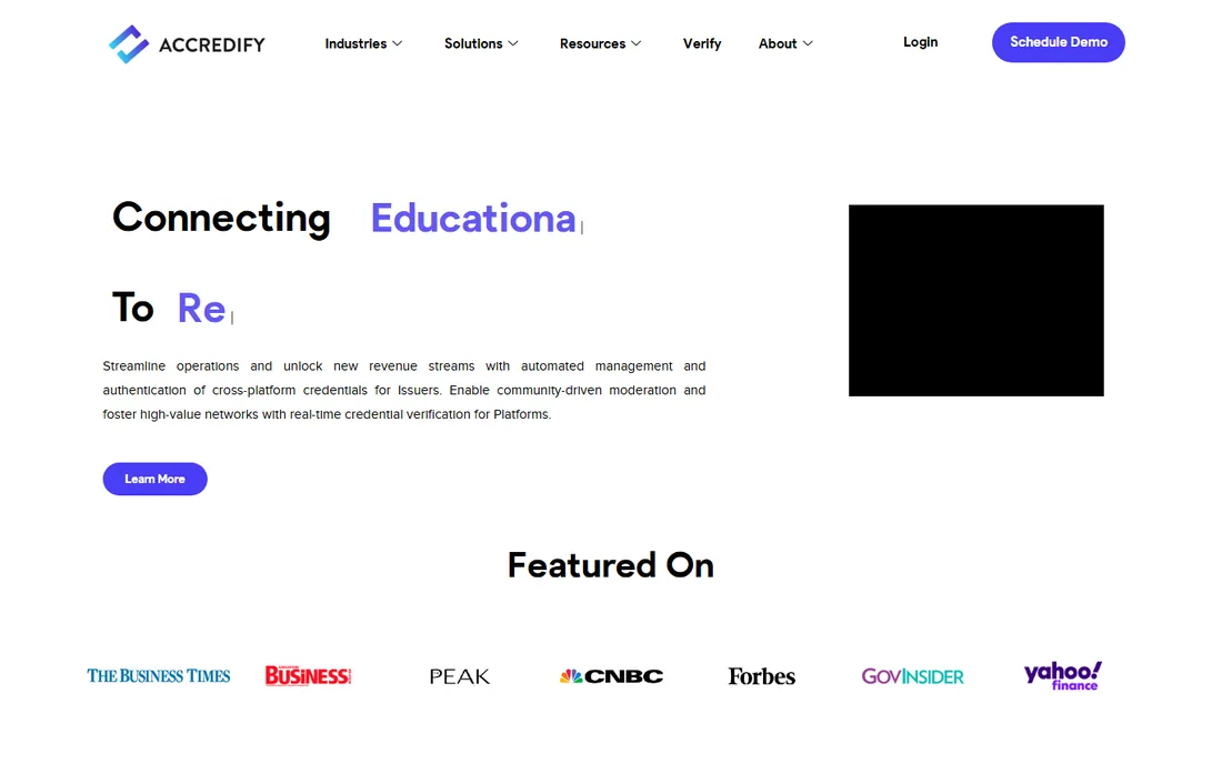 Accredify homepage