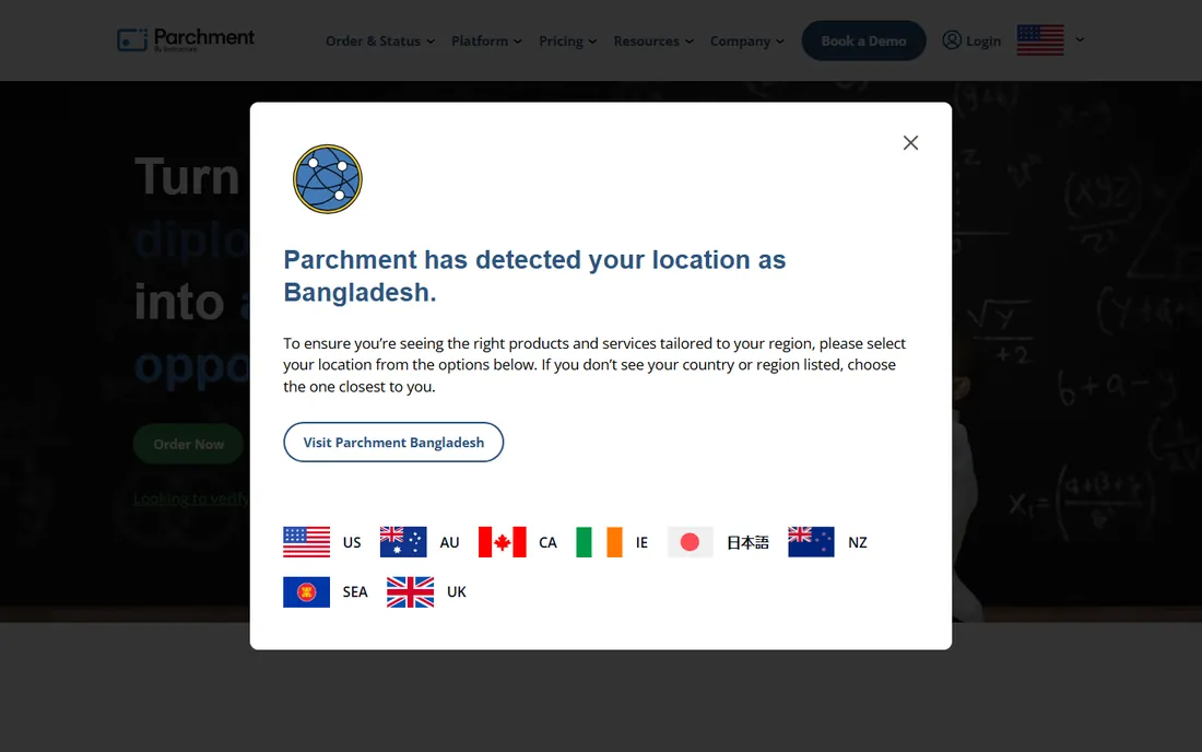 Parchment homepage