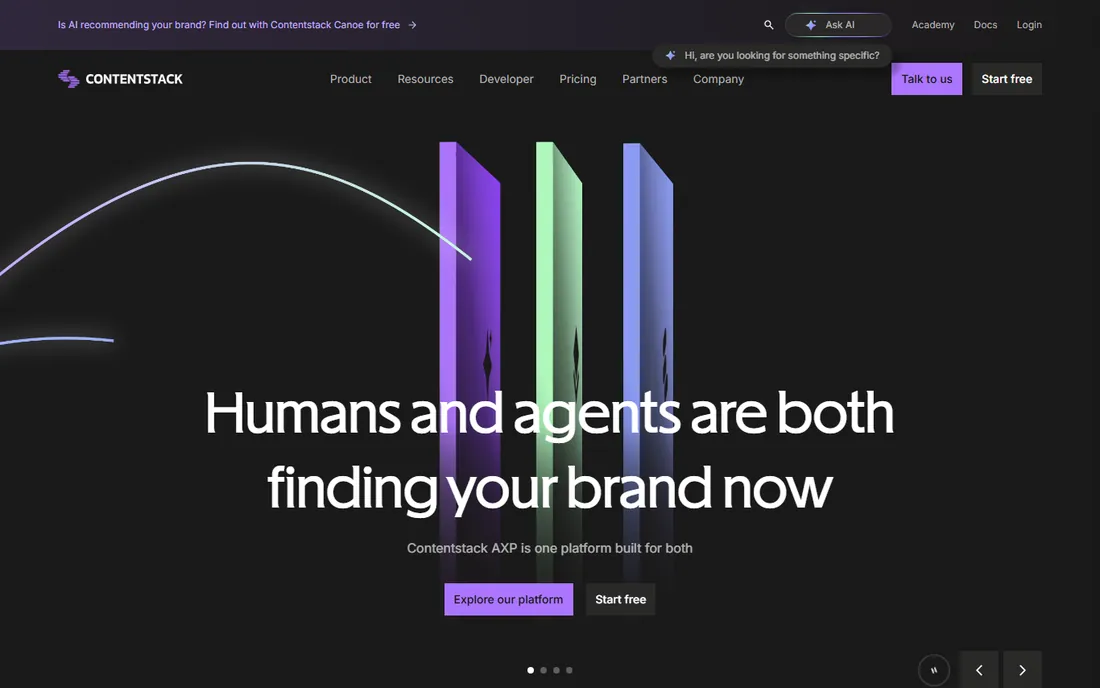 Contentstack homepage