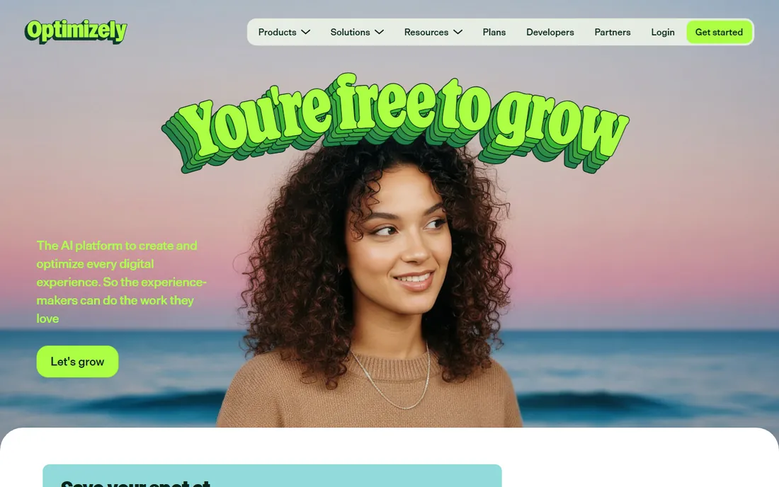 Optimizely homepage