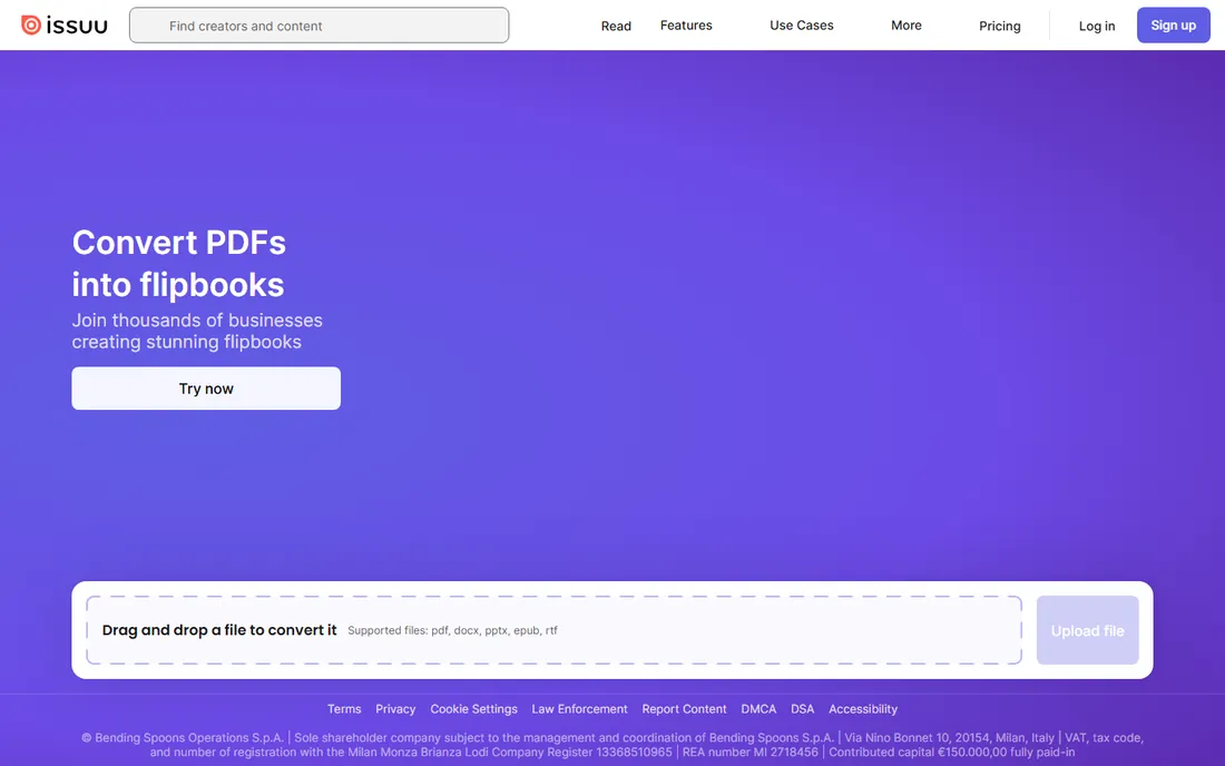 Issuu homepage