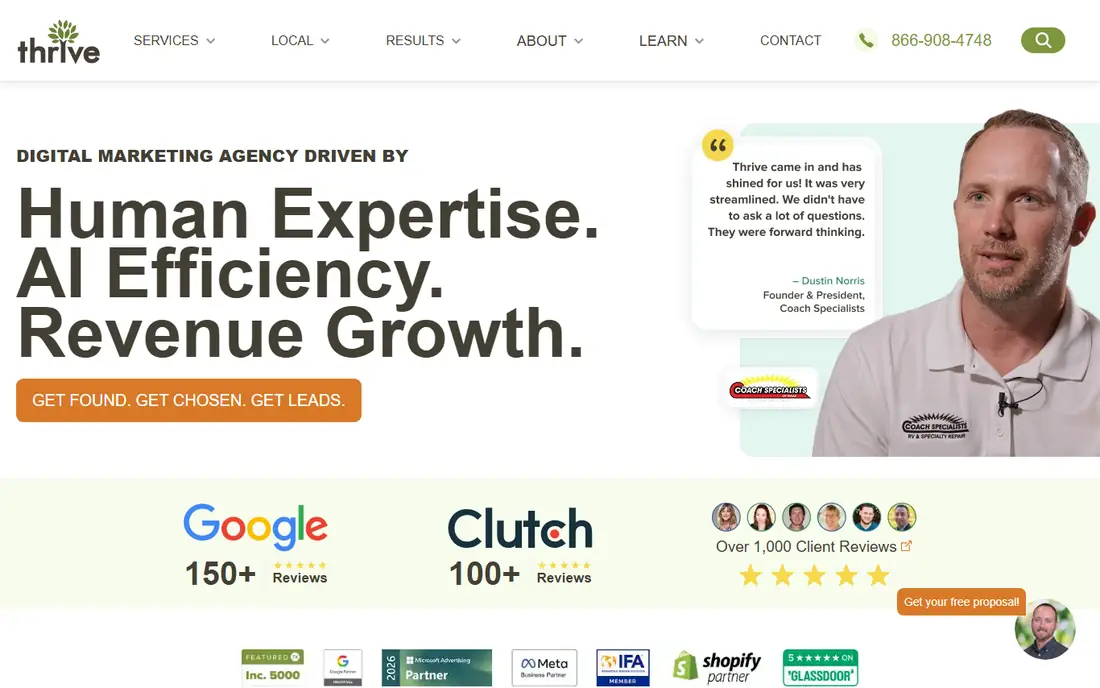 Thrive Internet Marketing Agency homepage