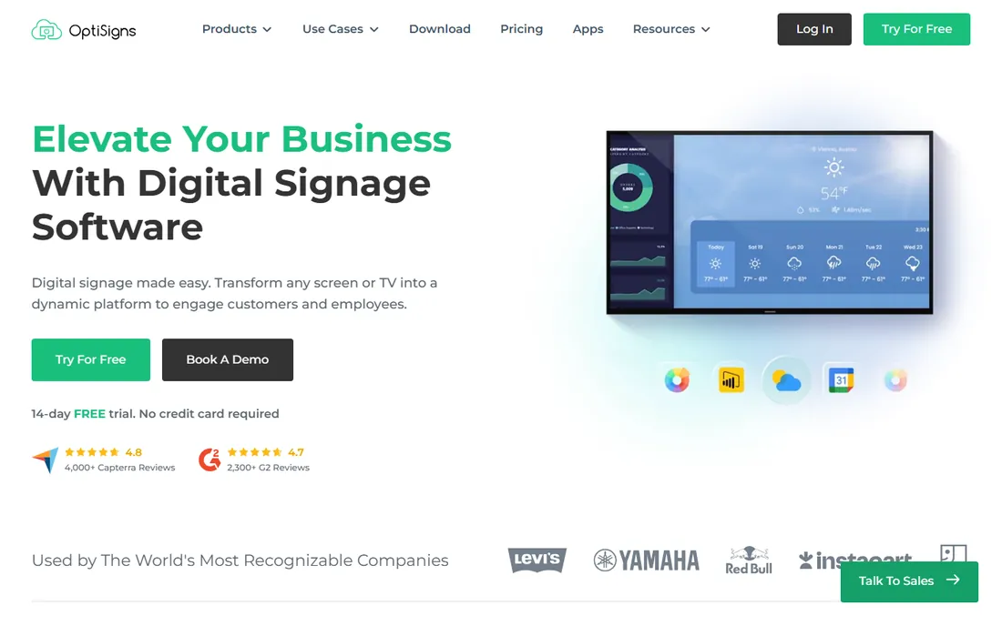 OptiSigns homepage